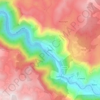 Mappa topografica Prades, altitudine, rilievo