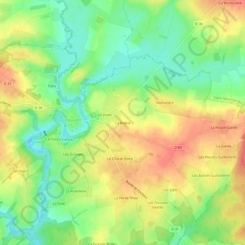 Mappa topografica La Braire, altitudine, rilievo