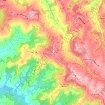 Mappa topografica Marcialla, altitudine, rilievo