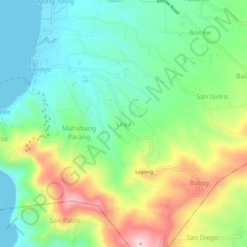 Mappa topografica Luya, altitudine, rilievo