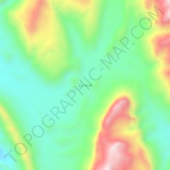 Mappa topografica Zardak, altitudine, rilievo
