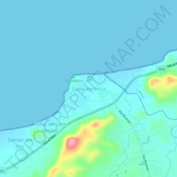 Mappa topografica Santa Verónica, altitudine, rilievo