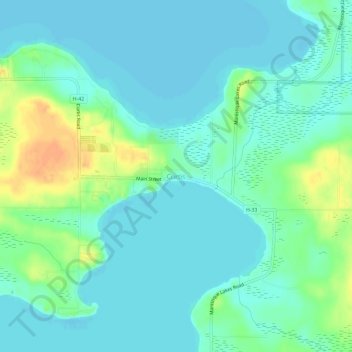 Mappa topografica Curtis, altitudine, rilievo