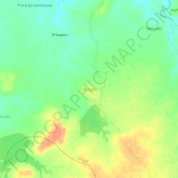 Mappa topografica Bagsi, altitudine, rilievo