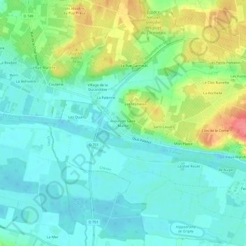 Mappa topografica Repos de Saint-Martin, altitudine, rilievo