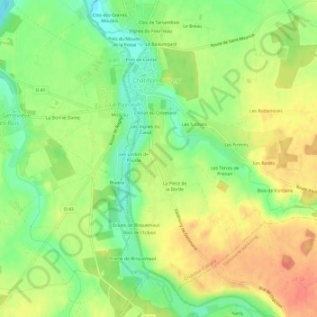 Mappa topografica La Croix Lotteau, altitudine, rilievo
