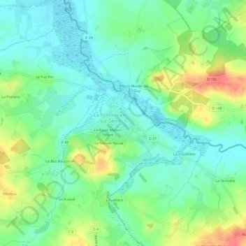 Mappa topografica Lotissement du Verger, altitudine, rilievo