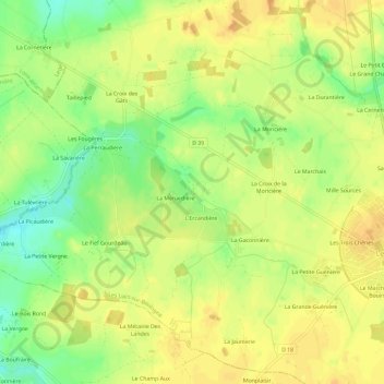 Mappa topografica La Bromière, altitudine, rilievo