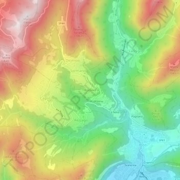 Mappa topografica Brazzova, altitudine, rilievo