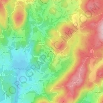 Mappa topografica Fumousse, altitudine, rilievo