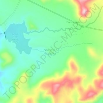 Mappa topografica San Jose de Uzuña, altitudine, rilievo