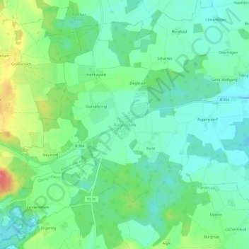 Mappa topografica Rabenden, altitudine, rilievo