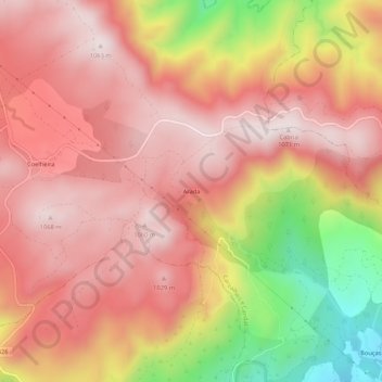 Mappa topografica Arada, altitudine, rilievo