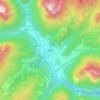 Mappa topografica Agordo - Agort, altitudine, rilievo