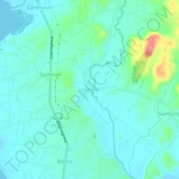 Mappa topografica Lucsuhin, altitudine, rilievo