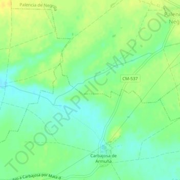 Mappa topografica Senos, altitudine, rilievo