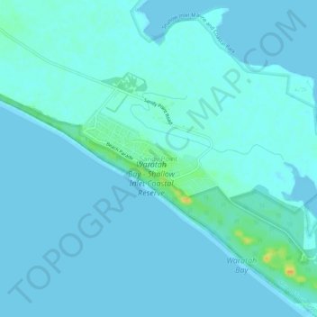 Mappa topografica Sandy Point, altitudine, rilievo