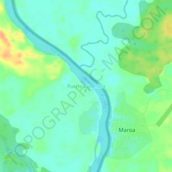 Mappa topografica Puerto Colombia, altitudine, rilievo