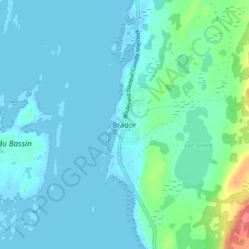 Mappa topografica Brador, altitudine, rilievo