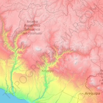 Mappa topografica Provincia de Castilla, altitudine, rilievo