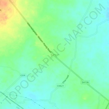 Mappa topografica Vanur, altitudine, rilievo
