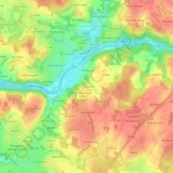 Mappa topografica Le Trihorn, altitudine, rilievo