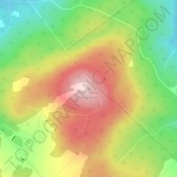 Mappa topografica Mont Sainte-Marguerite, altitudine, rilievo
