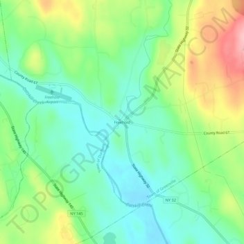 Mappa topografica Freehold, altitudine, rilievo