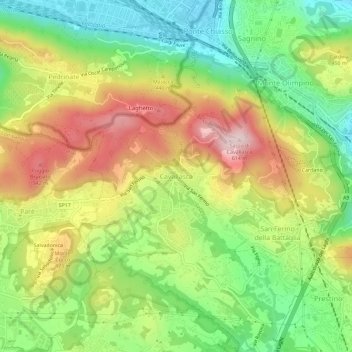Mappa topografica Cavallasca, altitudine, rilievo