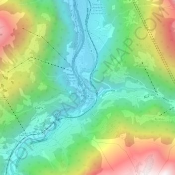 Mappa topografica Amsteg, altitudine, rilievo