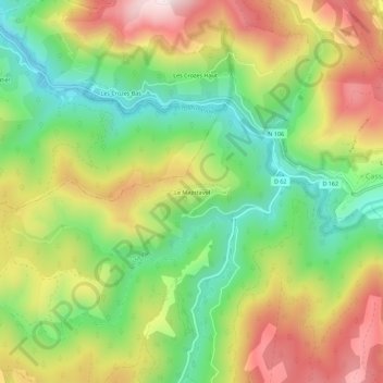 Mappa topografica Le Majistavol, altitudine, rilievo
