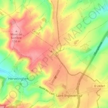 Mappa topografica Hameau de Ramesault, altitudine, rilievo