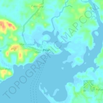 Mappa topografica Binanuahan, altitudine, rilievo