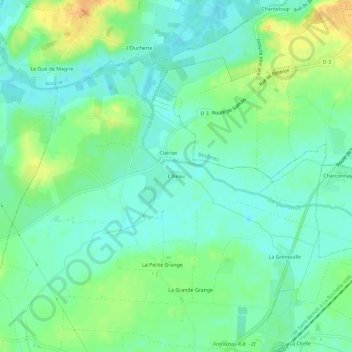 Mappa topografica L'Illeau, altitudine, rilievo