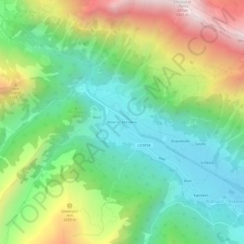 Mappa topografica Masseria, altitudine, rilievo