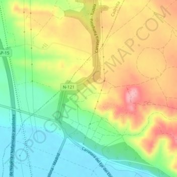 Mappa topografica El Almendrón, altitudine, rilievo