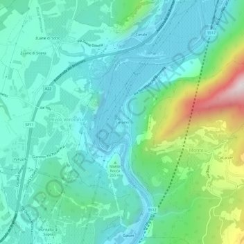 Mappa topografica Ceraino, altitudine, rilievo