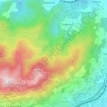 Mappa topografica Los Trapones, altitudine, rilievo
