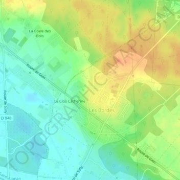 Mappa topografica Colmart, altitudine, rilievo
