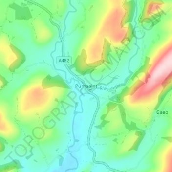 Mappa topografica Pumsaint, altitudine, rilievo