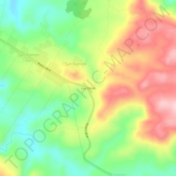 Mappa topografica Las Pitras, altitudine, rilievo