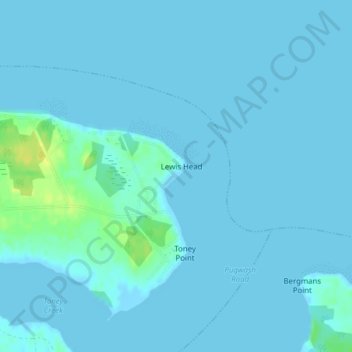 Mappa topografica Cameron Beach, altitudine, rilievo