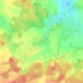 Mappa topografica Eismerszell, altitudine, rilievo