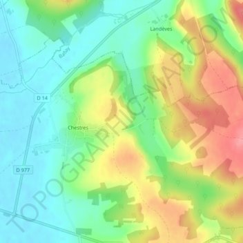 Mappa topografica Melier, altitudine, rilievo