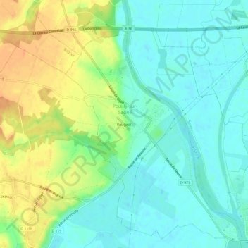Mappa topografica Rougeot, altitudine, rilievo