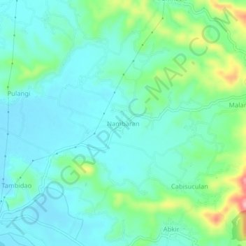 Mappa topografica Nambaran, altitudine, rilievo