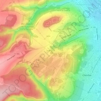 Mappa topografica La Bergerie, altitudine, rilievo