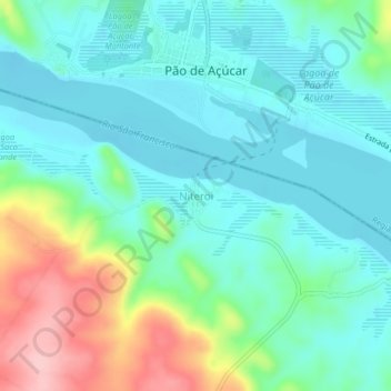 Mappa topografica Niteroi, altitudine, rilievo