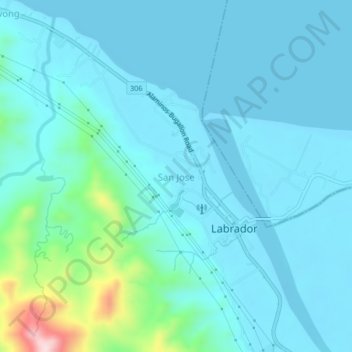 Mappa topografica San Jose, altitudine, rilievo