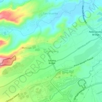 Mappa topografica Calumpang, altitudine, rilievo